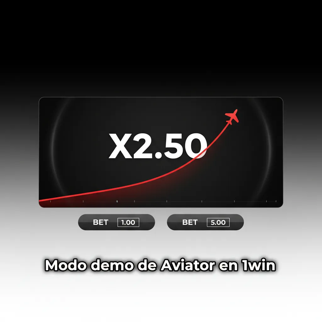 Interfaz del modo demo de Aviator en 1win: avión en vuelo, saldo virtual, Auto Cashout y apuestas dobles destacados.