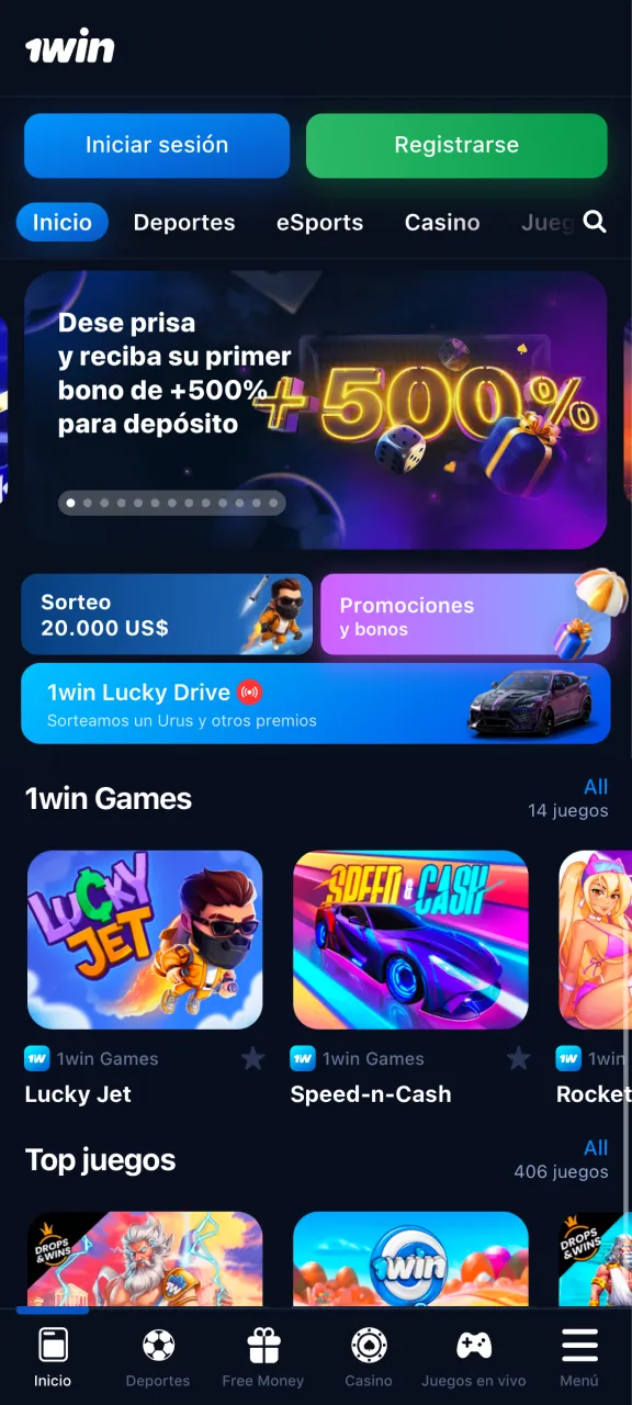 Explora todo lo que ofrece 1win desde ya.