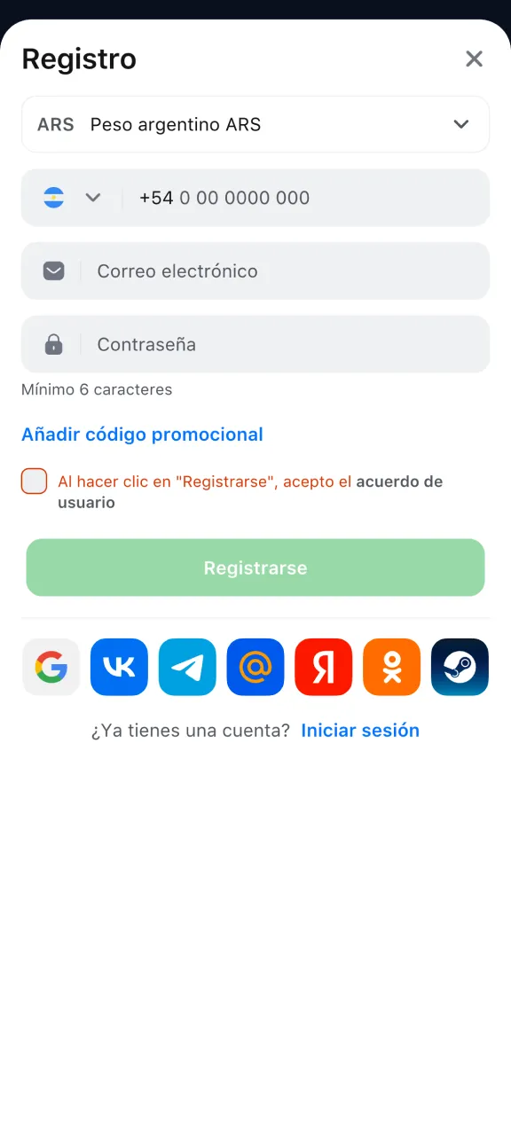 Regístrate en 1win como tú prefieras hoy.