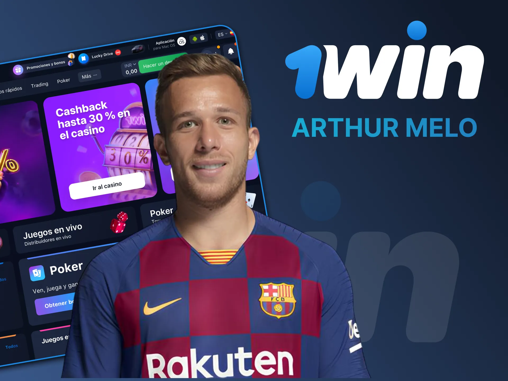 Arthur Melo confía y juega con 1win.