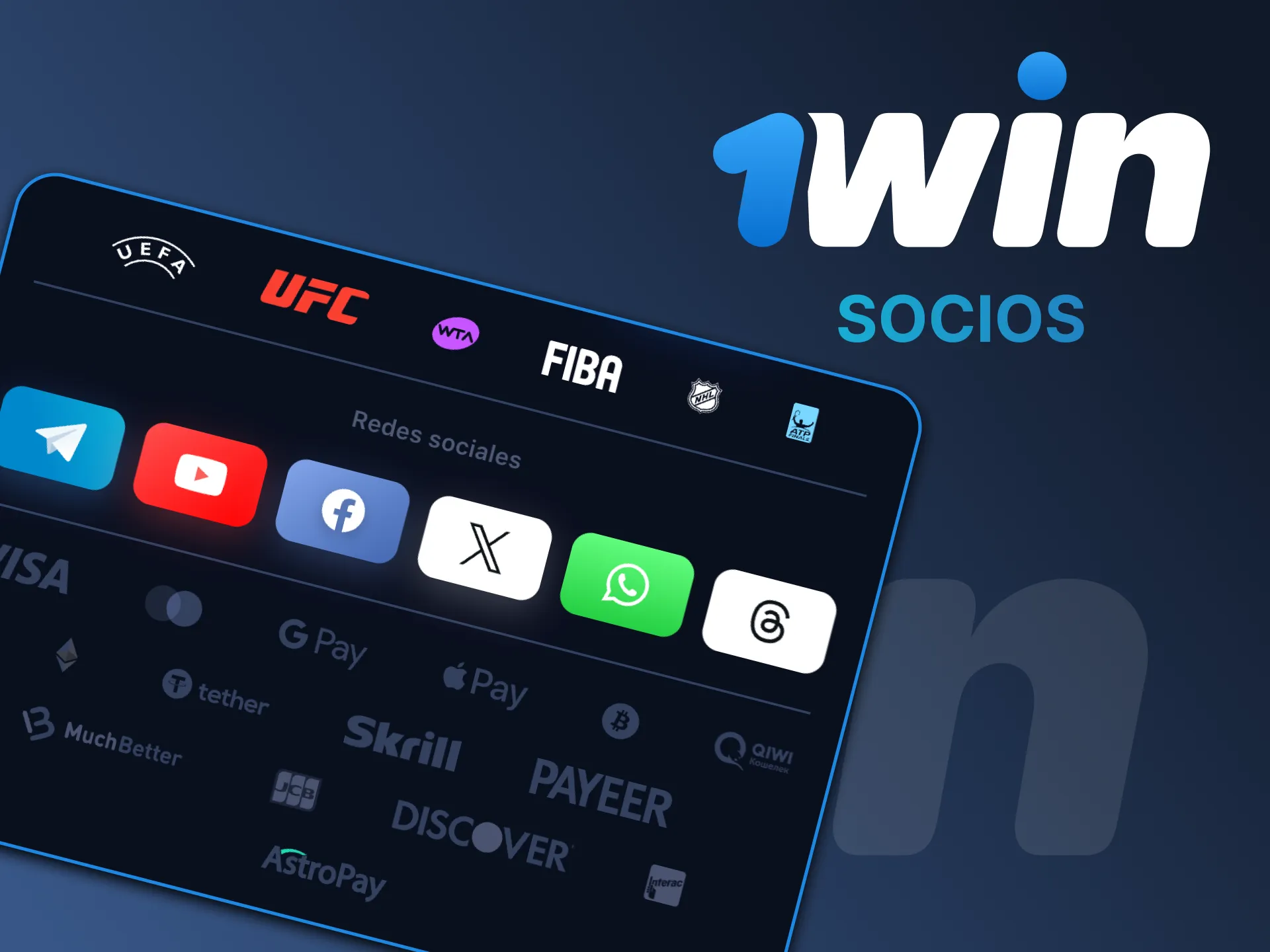 Únete como socio de 1win y gana más.